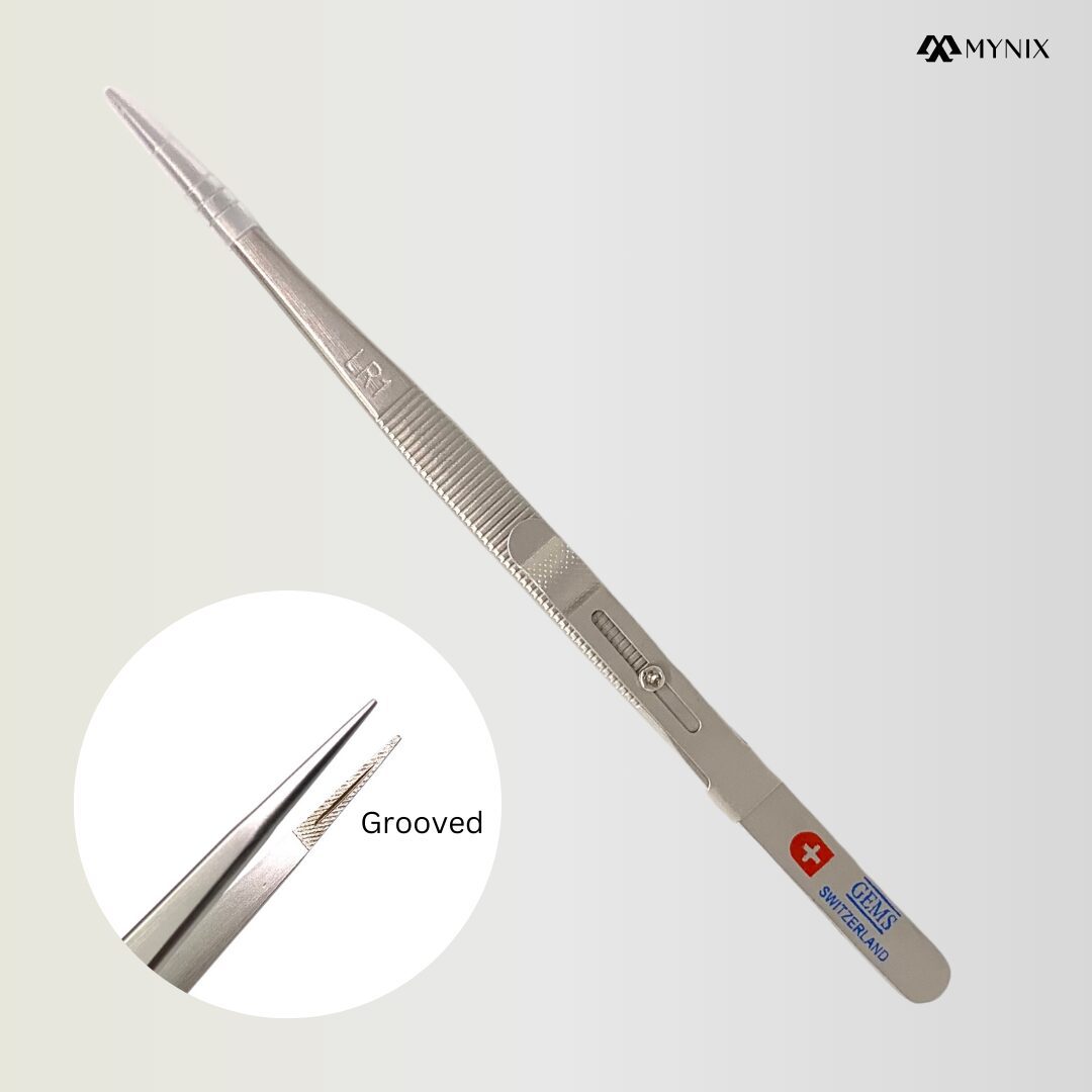 Professional Swiss Locking Tweezers – Precision Stainless Steel Jewelry Tweezers – for Gemstones, Watch Repair, Electronics & Micro Crafting