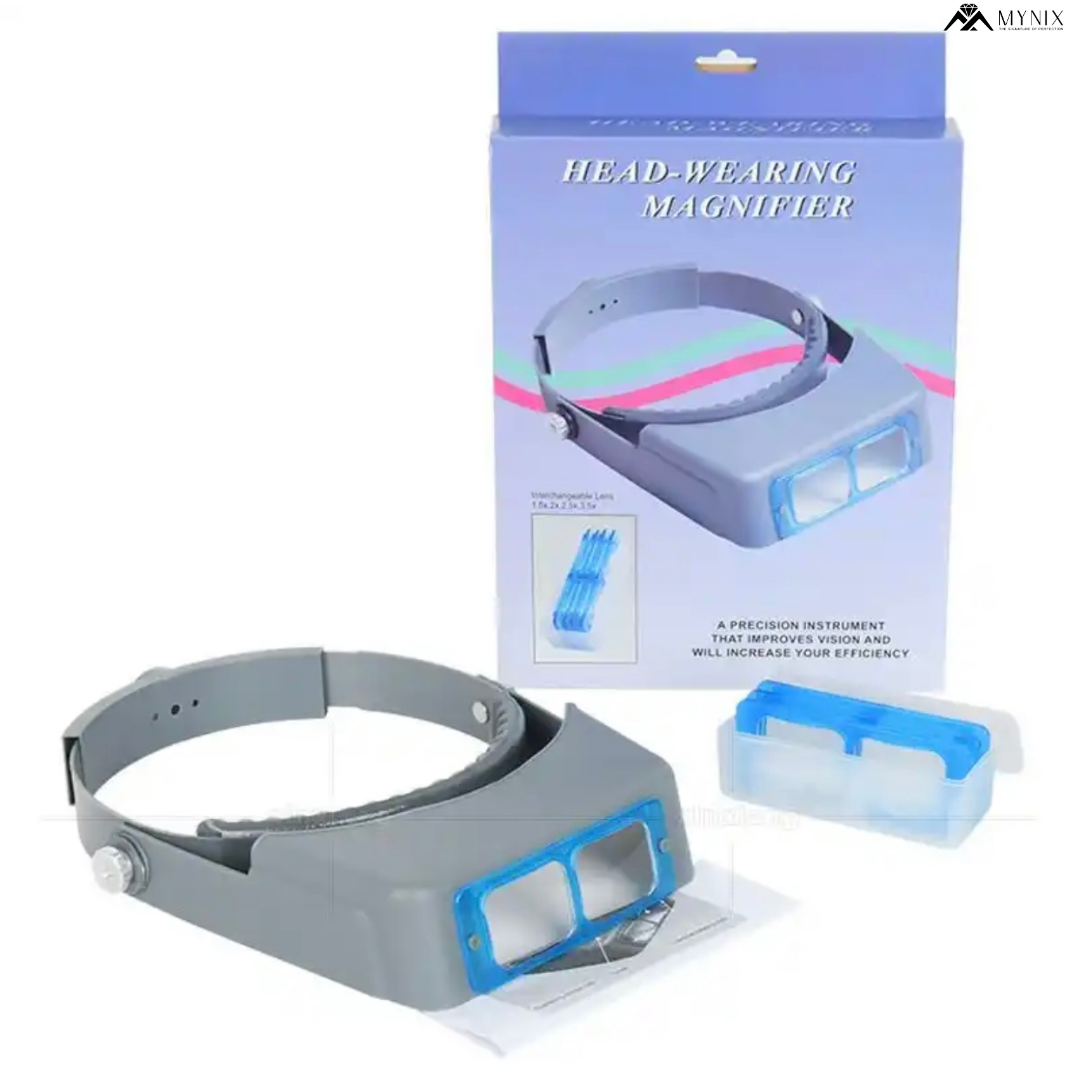 Head Magnifier (Optivisor) – 1.5x/2x/2.5x/3.5x Free Magnification for Gem Identification, Jewelry Appraisal & Lapidary Work – Adjustable Headband for Precision Inspection
