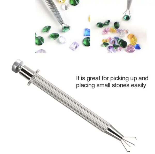 4-Claw Gem Holder – Jewelry Making Pliers with Secure Grip for Stones, Diamonds & Crystals – Precision Prong Setting Tool for Ring Repair & DIY Crafting - Image 4