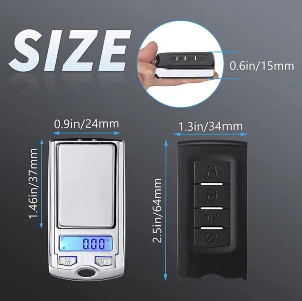 200g x 0.01g Mini Key tag Pocket Scale – Mini Digital Scale for Jewelry, Gemstones, Herbs, Coins & Pills | Portable Keychain Scale with LCD Display - Image 3