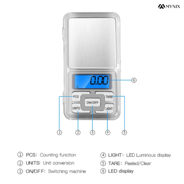 200g x 0.01g Pocket Scale – Portable Mini Digital Scale for Jewelry, Gold, Powder, Food & More | Compact, LCD Display, Tare Function - Image 3