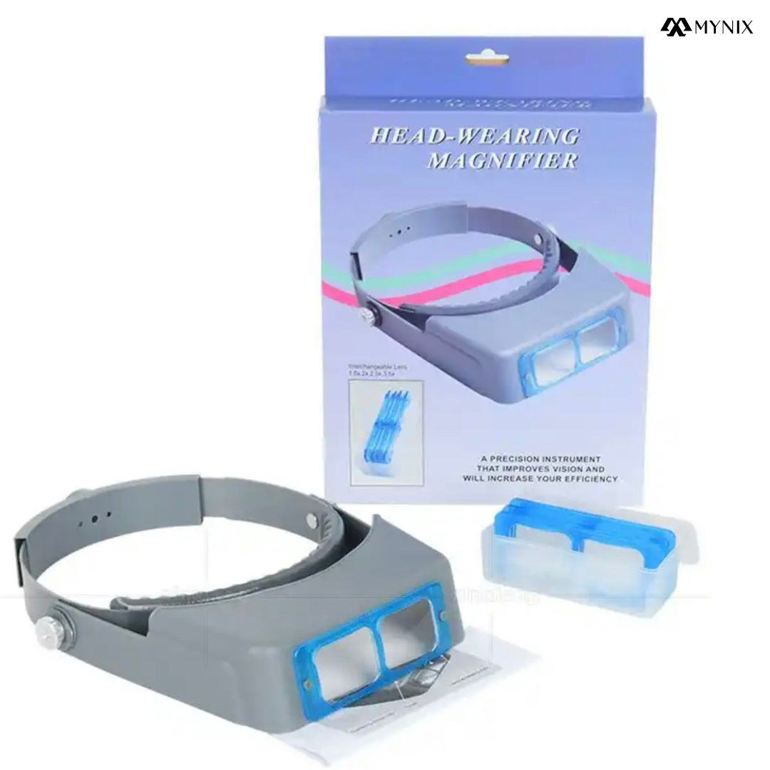 Gemologist's Head Magnifier (Optivisor) – 1.5x/2x/2.5x/3.5x Free Magnification for Gem Identification, Jewelry Appraisal & Lapidary Work – Adjustable Headband for Precision Inspection