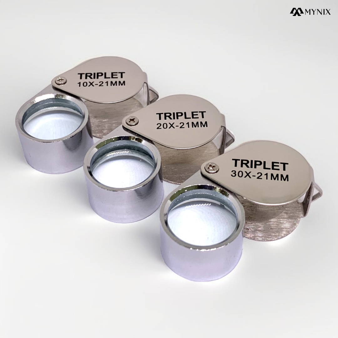 10x/20x/30x Triplet Jeweler’s Loupe – Professional Magnifying Glass for Gemstone & Jewelry Inspection