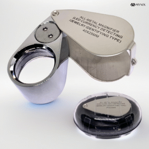 40x All-Metal LED Magnifier with Currency Detecting & Jewelry Identifying Light – 25mm Lens